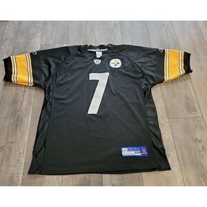 Reebok Pittsburgh Steelers Ben Roethlisberger 7 Black Football Jersey Size 50